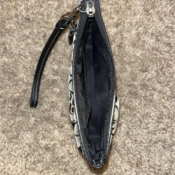 Coach Black and Gray Signature Wristlet - Picture 2 of 2
